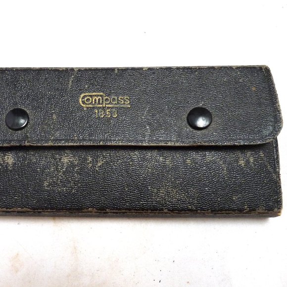 Antique Compass 1853 drawing set drafting art design case tools Germany - Picture 6 of 6